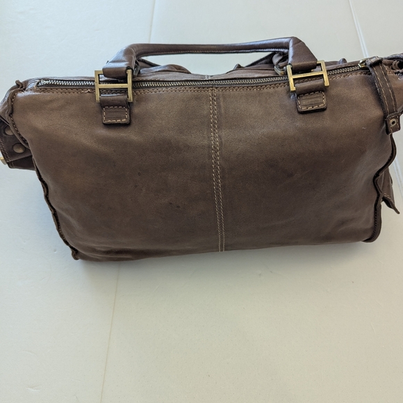 Sundance Brown Boho Leather Slouchy Crossbody or Satchel - Picture 2 of 6